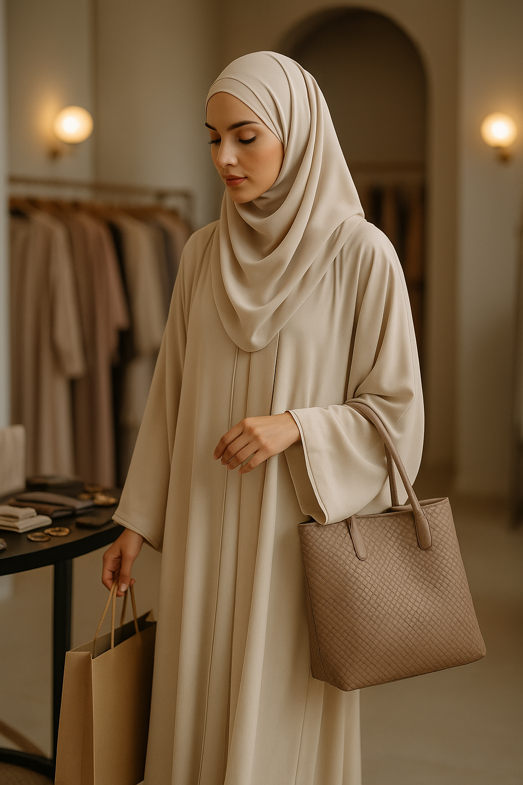 Elegant modest abaya by Zayrah for Indian women